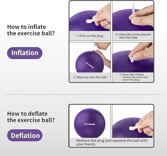 Pilates Ball - 10 Inch Core Ball for Yoga, Stability, Fitness, Ab & Core Workout, Physical Therapy