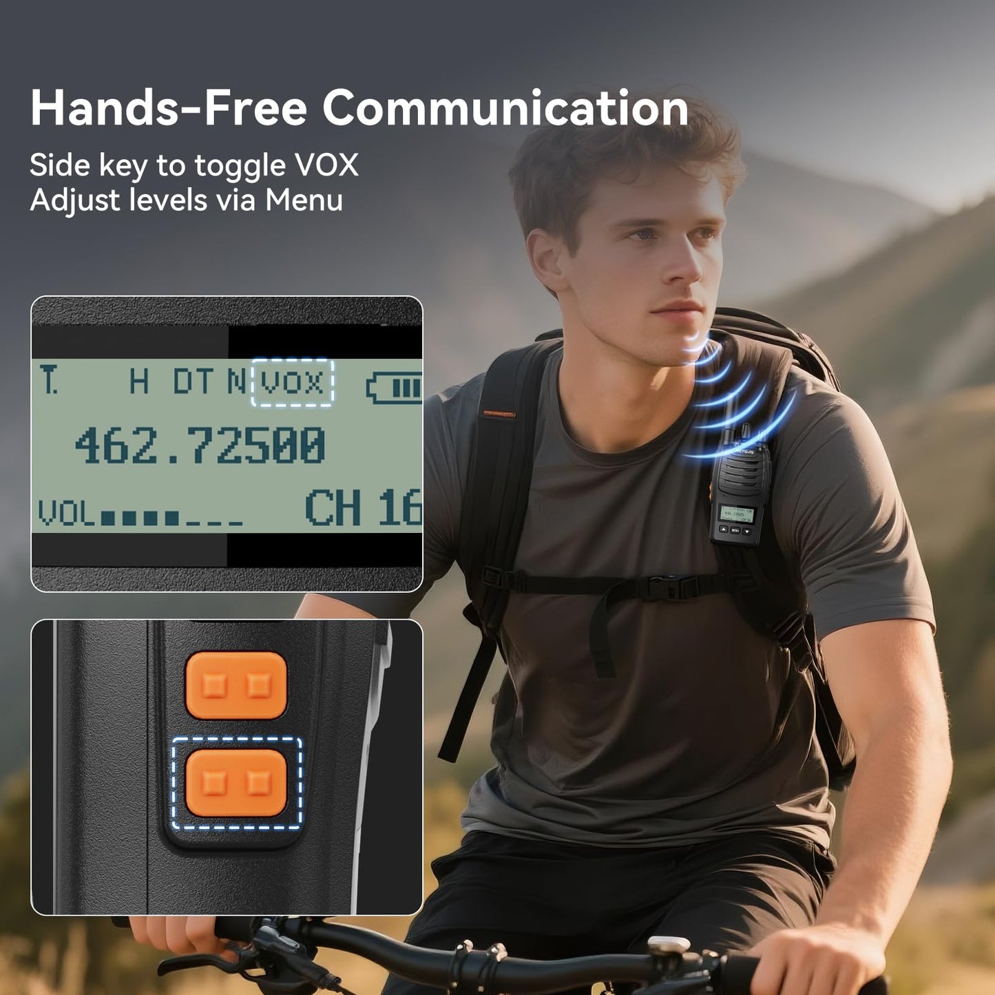 Retevis H-777 Walkie Talkies Rechargeable, 2 Way Radios Long Range, Portable FRS Two-Way Radios, Short Antenna, LED Flashlight, for Adults Family Outdoor (3 Pack)
