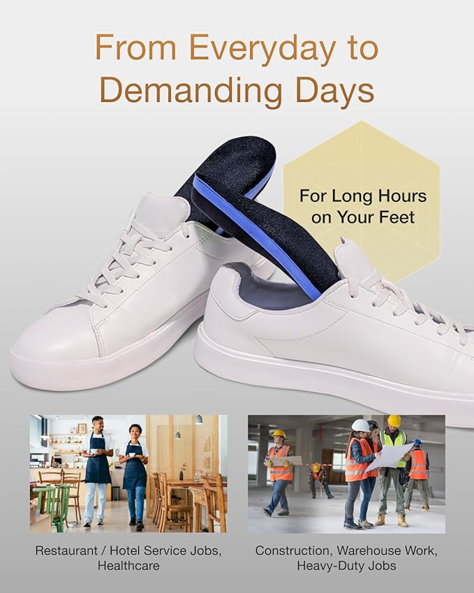 Premium Quality Gel Shoe Insoles from Japan, Shock Absorption, High Arch Support, Walking, Golf Insoles Men, Shoe Inserts Women, Shoe Insoles Women, Shoe Inserts Men, Unisex Sole Inserts, S