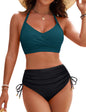 Women's High Waisted Bikini Set - Tummy Control Swimsuit with Crisscross Back