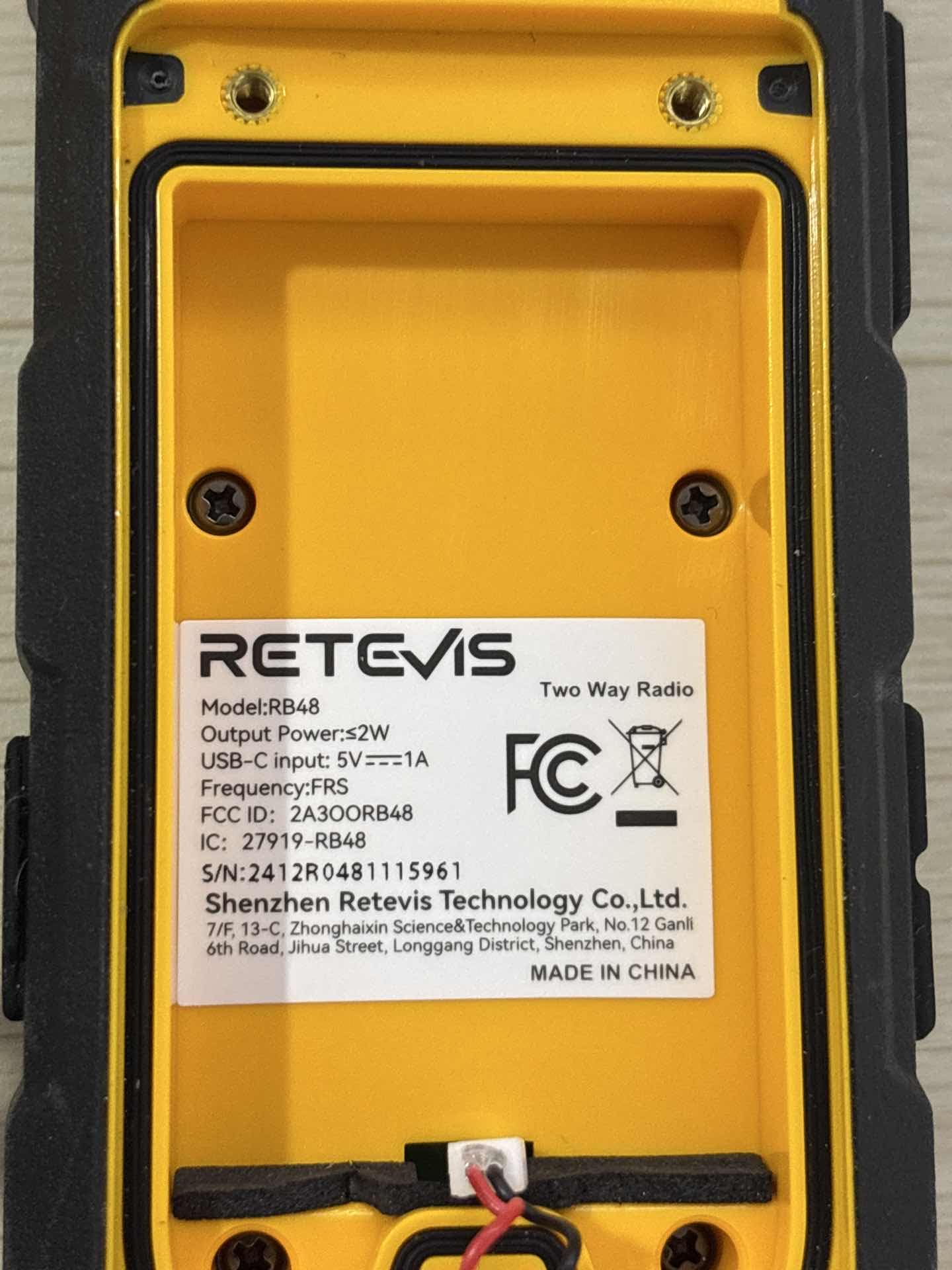 Retevis RB48 Waterproof Walkie Talkies, Heavy Duty Two Way Radio, Advanced Triple Proof, Vibration Call, USB-C, SOS,2000mAh, NOAA, 2 Way Radio(2 Pack) Yellow