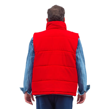 Marty McFly Denim Shirt and Red Puffy Vest Halloween Costume Cosplay