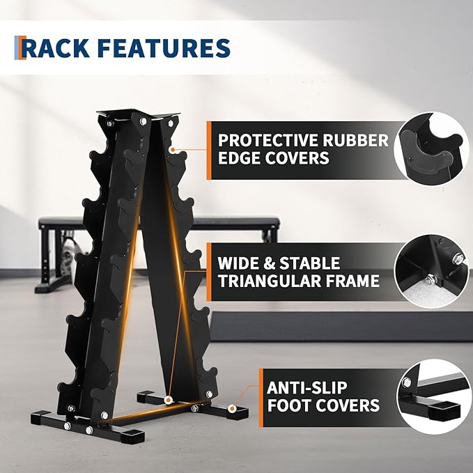 Hex Dumbbells Set, PVC Coated Exercises & Fitness Dumbbell Weights Set for Strength Training Home Gym