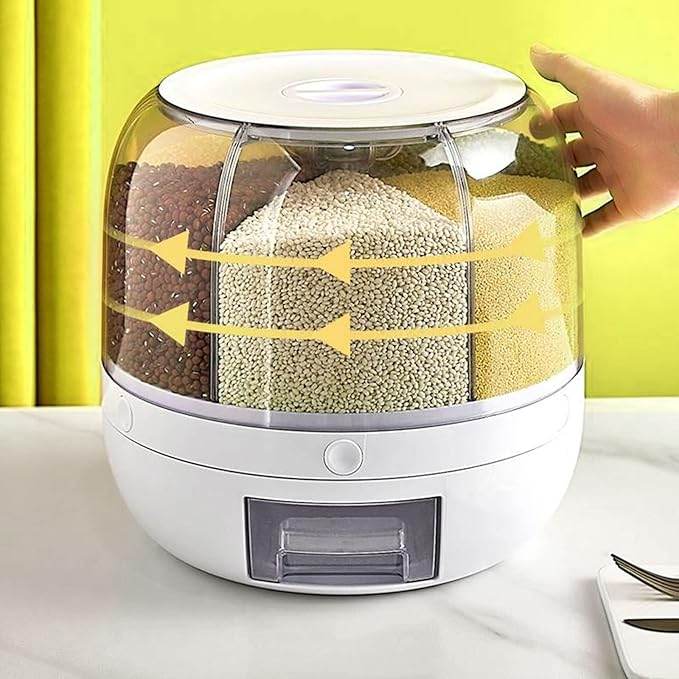 6-Grid Rotating Food Dispenser