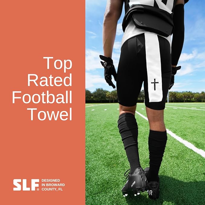 SLEEFS Faith Cross White Thin Football Towel