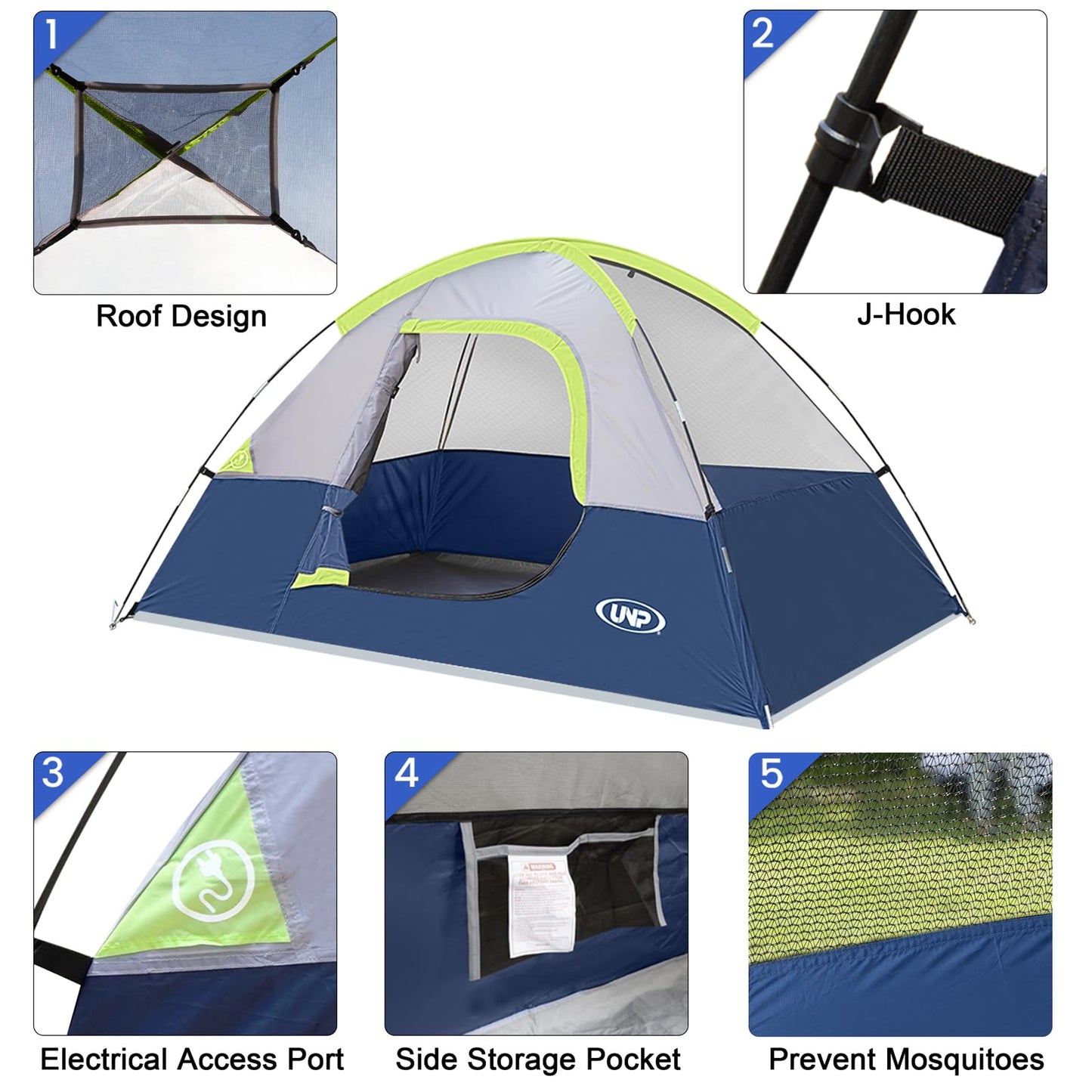Camping Tent 2 Person, Waterproof Windproof Tent with Rainfly Easy Set up-Portable Dome Tents for Camping…