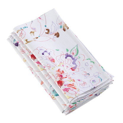 Fennco Styles Primavera Collection Printed Floral Design 100% Linen Table Runner