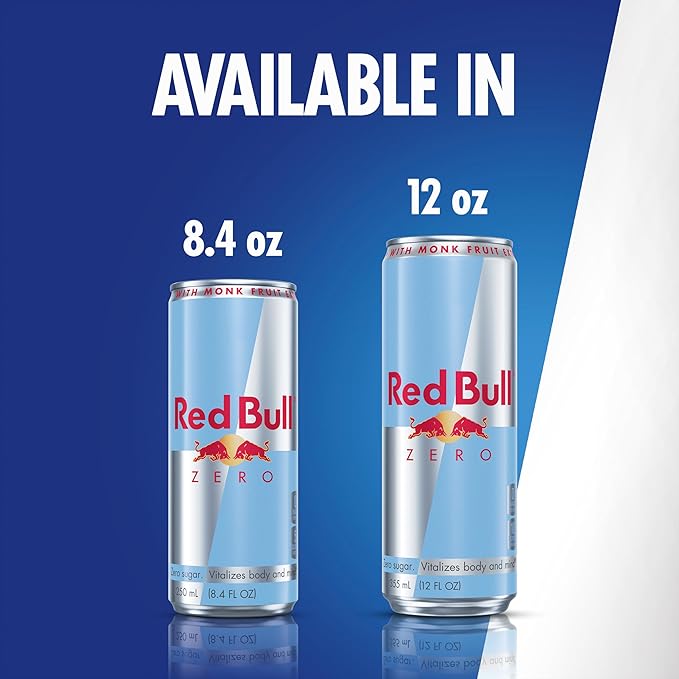 Red Bull Zero Energy Drink, 12 fl. oz., with 114mg Caffeine, Taurine & B Vitamins, Case of 24 cans