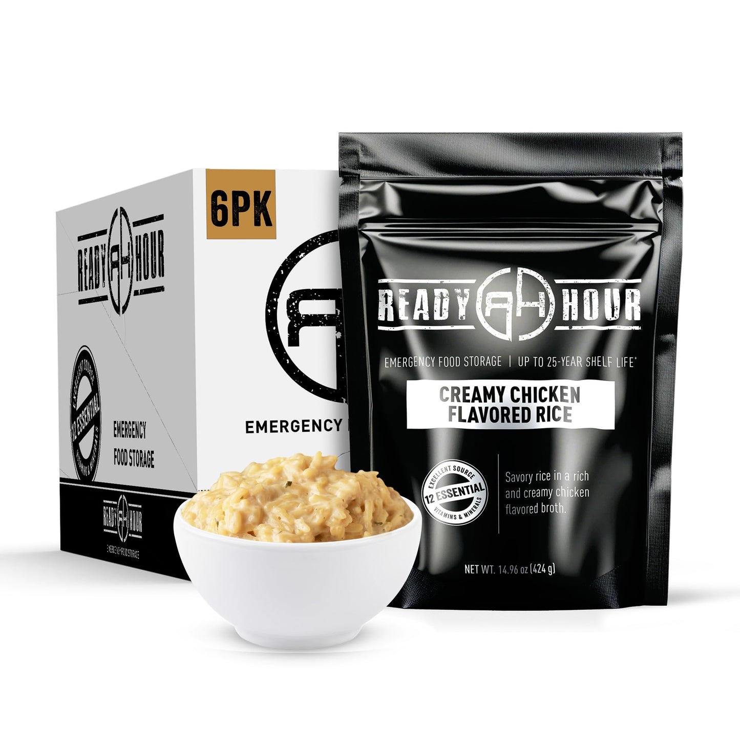 Ready Hour Mac and Cheese Case Pack (24 Servings), Freeze-Dried, Mac and Cheese Bulk, Survival Emergency and Real Non-Perishable Food, Long-Term Storage Food, 25-Year Shelf Life
