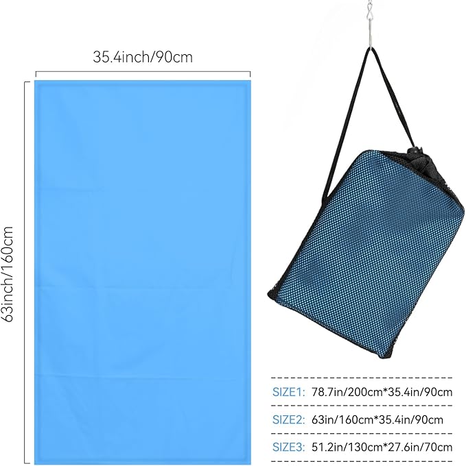 Microfiber Beach Towel-Perfect for Travel, Sports, Camping, Swimming, Yoga, Gym- Quick Dry, Sand Free, Compact, Lightweight, Absorbent (Blue,Large(160x90cm, 63x35”))
