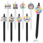 Epakh 24 Pcs Cancer Awareness Ribbon Ballpoint Pens Black Ink White Black