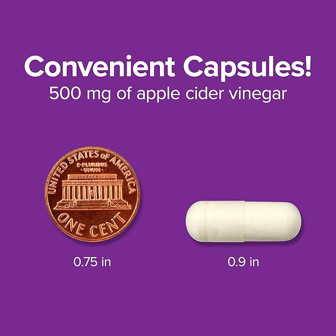 Webber Naturals Apple Cider Vinegar Capsules with The Mother, 1500 mg per Serving, High Potency, 240 Capsules, Natural Digestion Support, Sugar, Dairy & Gluten Free