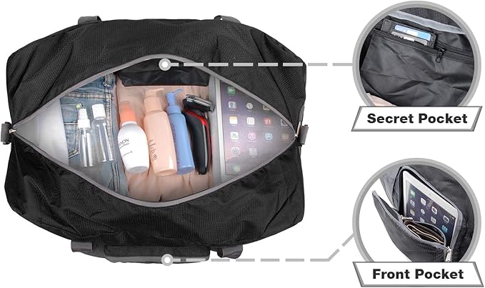 WANDF Foldable Travel Duffel Bag 60-120L Duffle Carry on for Women and Men