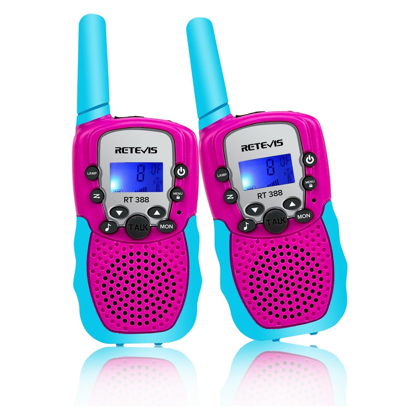 Retevis RT388 Walkie Talkies for Kids, Birthday Gifts for 6 7 8 9 10 11 12 Year Old Girls, 22 CH LCD Flashlight, Pink Walkie Talkies Christmas Gifts Toys for Girls(Pink, 2 Pack)