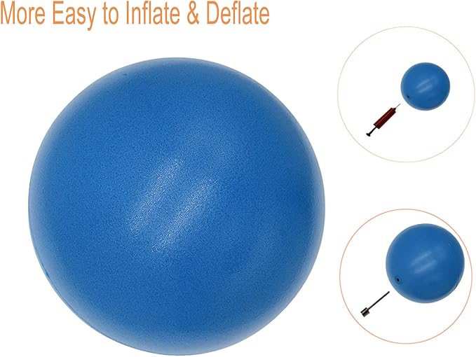 Pilates Ball 8 inch, Small Exercise Ball for Between Knees with Needle Pump for Core Workout & Physical Therapy Yoga PT