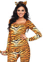 Wild Tigress Catsuit Costume Women 2 Piece - Animal Print Halloween Outfit