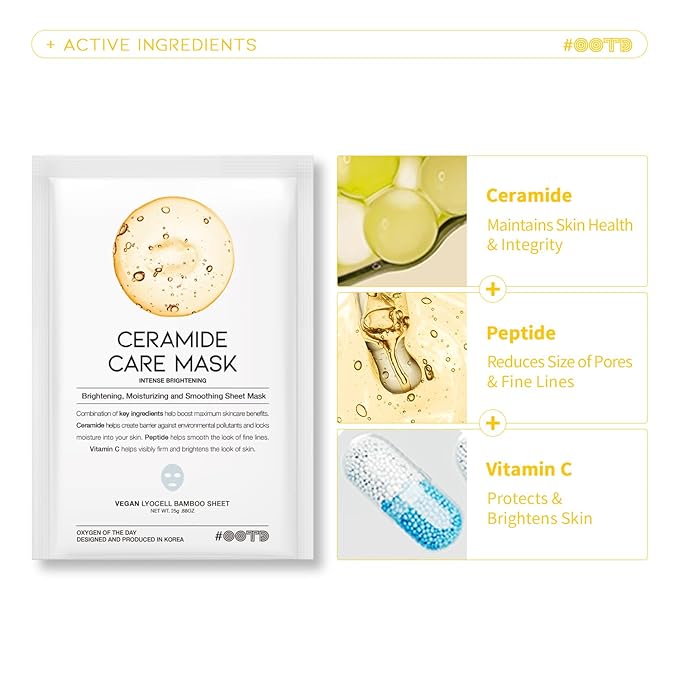 Hydrating Soothing Sheet Masks Gift Set for Skincare, Korean Vegan Sheet Mask for Dry, Sensitive Skin, Calming, Smoothing, Brightening, Collagen, Ceramide, Cica, Hyaluronic Acid 30EA