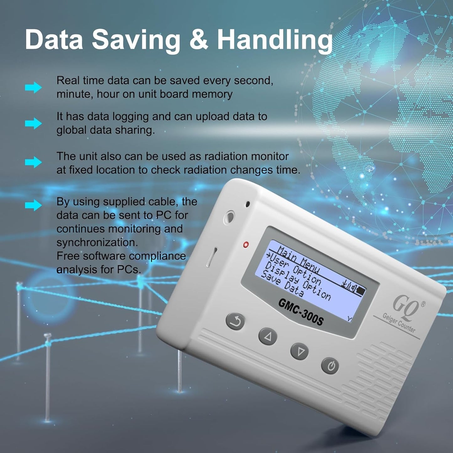 GQ 300S Geiger Counter Nuclear Radiation Detector Dosimeter for Beta, Gamma, X-Ray Portable Radiation Monitor Geiger Counter (Silicone case)