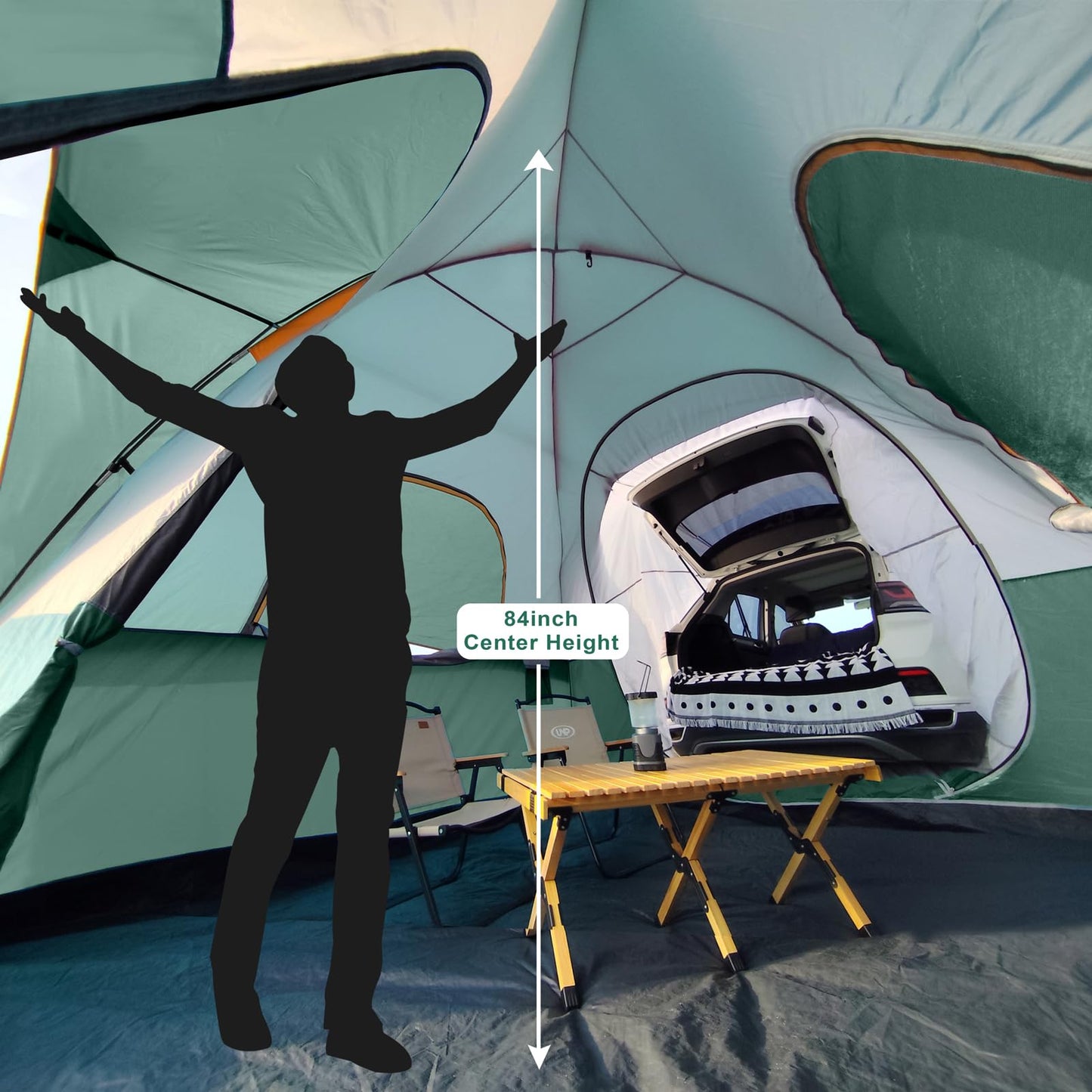 UNP SUV Dome Tent for Camping, Outdoor 6 Person Car Camping Tent, Easy Set Up SUV Tailgate Tent with Rainfly 10' x 10' Vehicle Camping Tent | for Camping, Outdoor, Car Camping Tent, Easy Set Up, SUV Tailgate Tent, with Rainfly