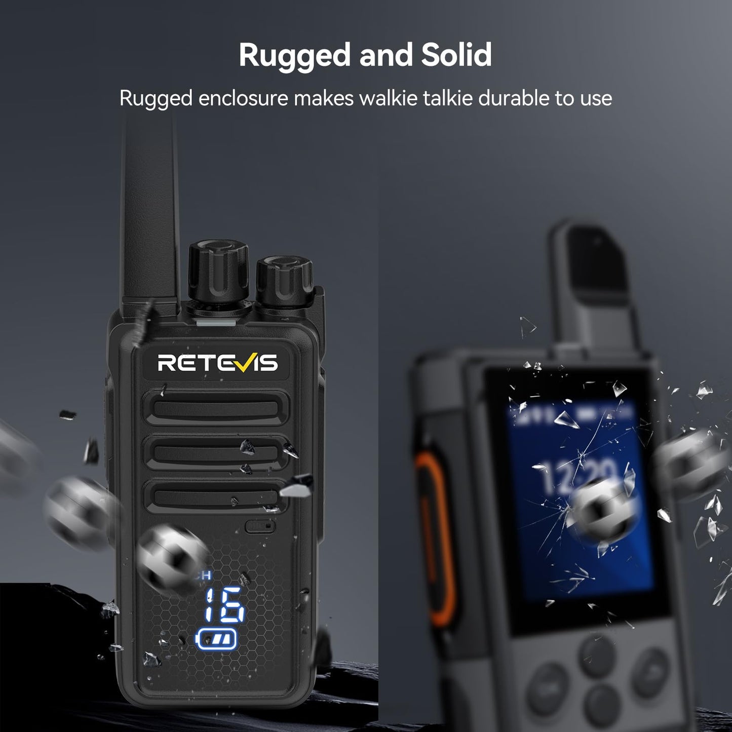Retevis RT68 2 Way Radio, Long Range Walkie Talkies for Adults (10 Pack) with 10 Multi Way Charger, Easier Securer Charging, 1200mAh, Compact Handheld Two Way Radios Rechargeable for Industry