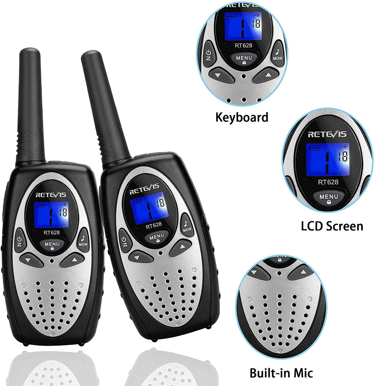 Retevis RT628 Walkie Talkies for Kids,Toys Gifts for 6-12 Years Old Boys Girls,Long Range 2 Way Radio 22CH VOX,Birthday Gift,Family Walkie Talkie for Camping Hiking Indoor Outdoor
