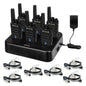 Retevis RT68 Walkie Talkies with Earpiece, Portable FRS Two-Way Radios Rechargeable, with 6 Way Multi Unit Charger, Hands Free, Long Range, Rugged 2 Way Radios 6 Pack for Adults School Church