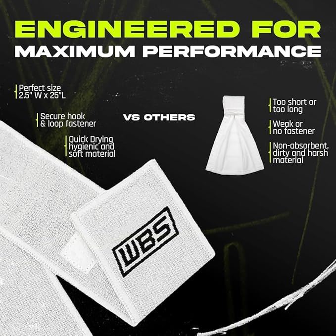 Streamer Football Towel, Sports Towel with Hook and Loop Fastener to Clean Football Visor and Gloves (White)