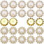 TKDUJH 100pcs Crystal Gem Sew On Rhinestone Pearl White 12mm 14mm Flower
