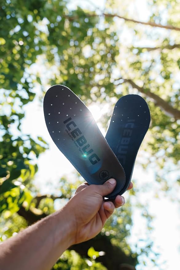 Icebug Comfort Insoles with Dynamic Arch Support, Charcoal High Arch, M 4/W 5.5-6