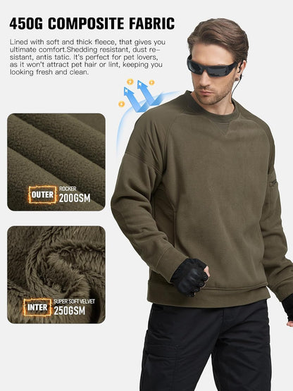 FREE SOLDIER Men's Fleece Pullover, Multiple Style Options