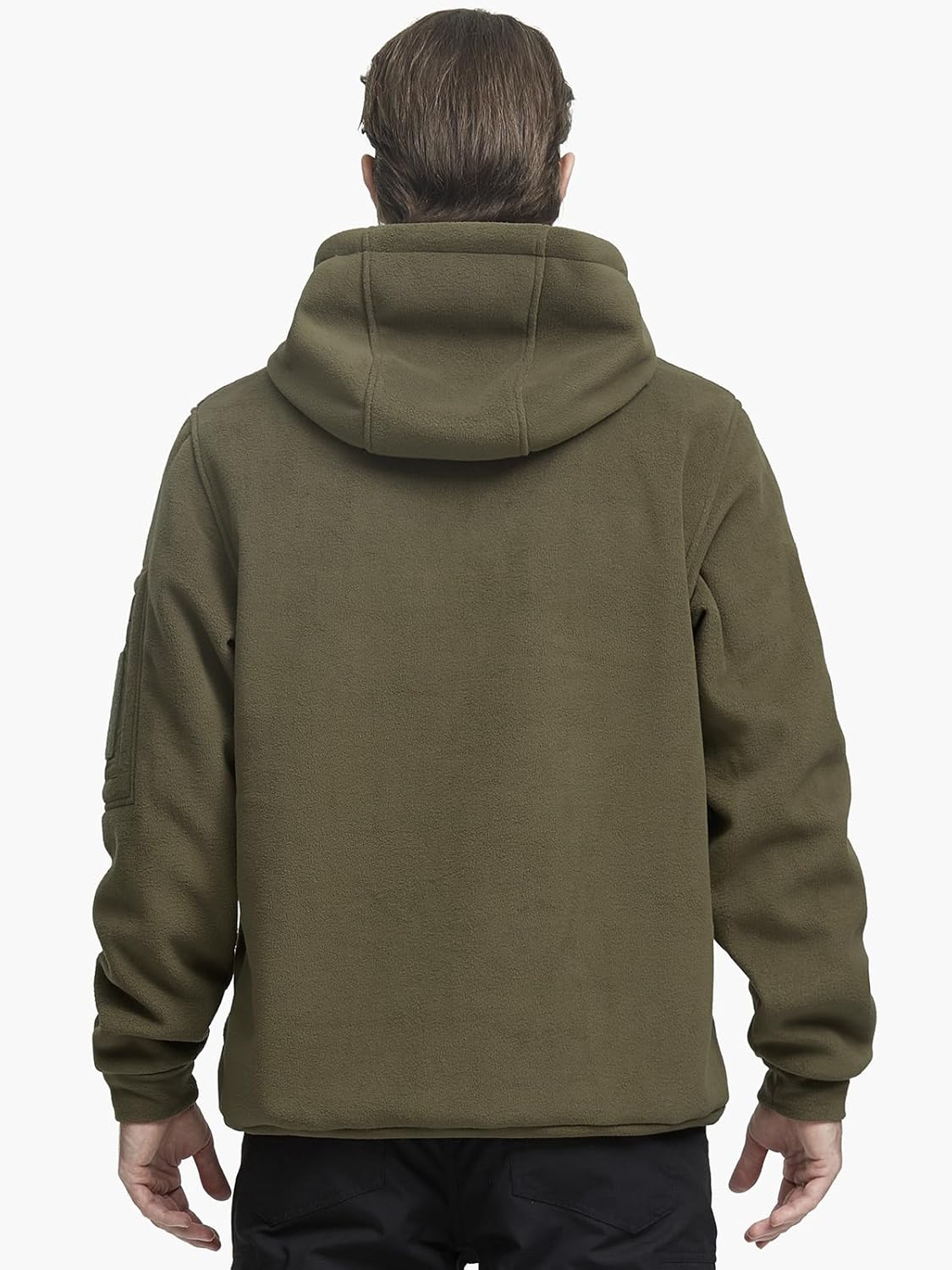 FREE SOLDIER Men's Tactical Winter Fleece Pullover Hoodie Warm Long Fleece lined Hooded Sweatshirt