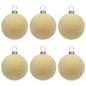 KI Store Beige Velvet Christmas Balls Ornaments 6pcs 2.36in Party Decor