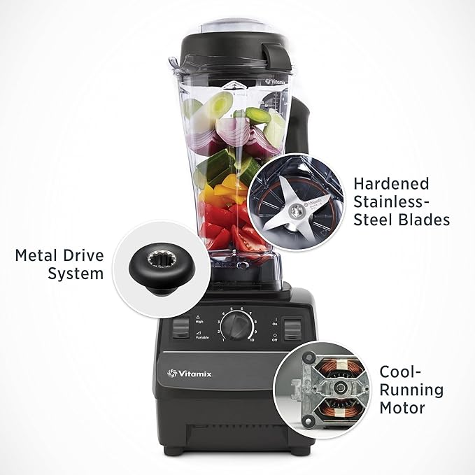 Vitamix 5200 Professional Grade Blender for Smoothies, Food Grinder and Emulsifier, 64oz Pitcher, Black