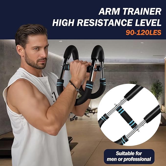 30-120lb Twister Arm Trainer,Adjustable Arm Chest Exerciser with 4 Resistance Springs