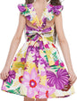 Girls Floral Cotton Dress - Sleeveless Summer Dress with Zipper Closure