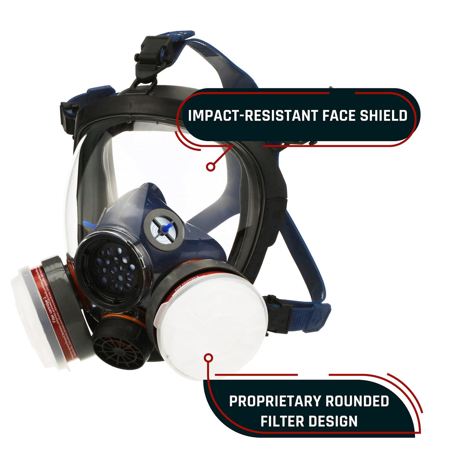 Parcil Distribution Gas Mask Survival Nuclear and Chemical Full Face Respirator - Organic Vapor & Particulate - CE Tested