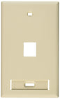 Leviton QuickPort Wallplate with ID Window Single Gang 1-Port Light Almond