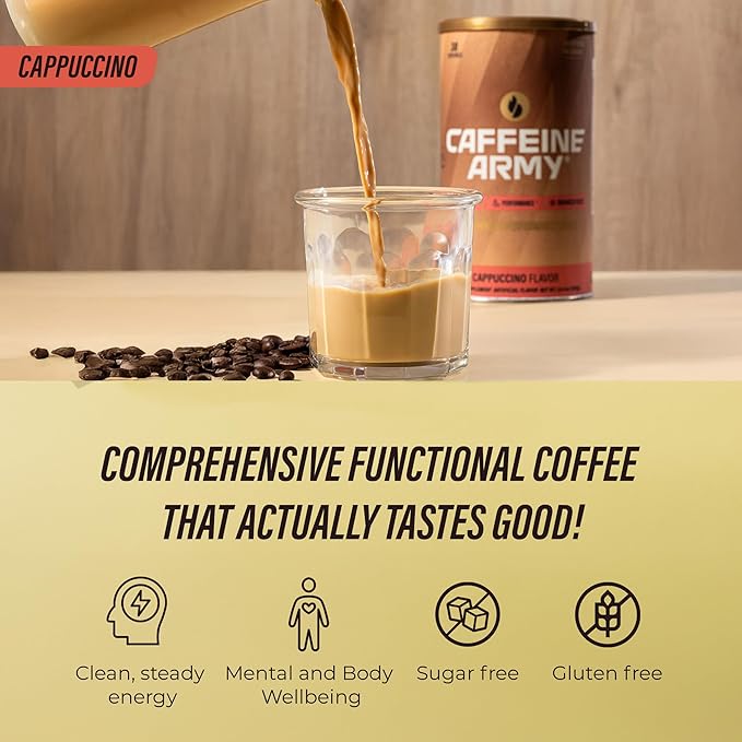 Caffeine Army Cappuccino Functional Coffee ingredients
