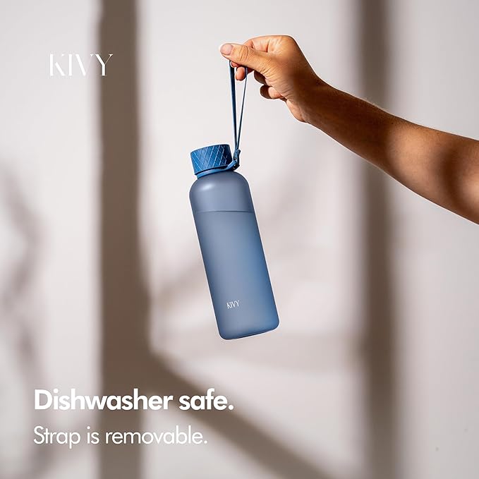 KIVY Slim Water Bottle 22oz [Lightweight & Shatterproof] - Small Drinking Waterbottle - Tritan Bottle Without Straw for School, Sport & Travel - Drinking Bottle Dishwasher Safe, BPA Free