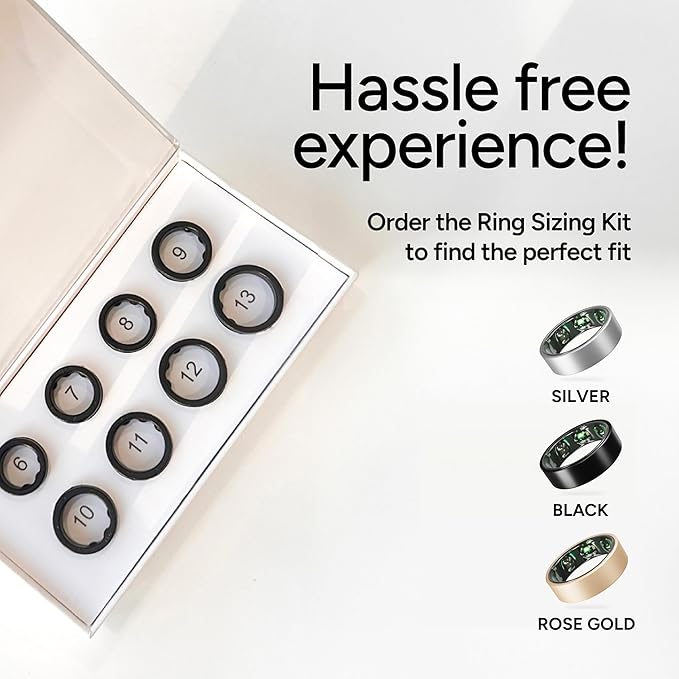 Gabit Smart Ring | Health Tracker | Sleep, Fitness, Nutrition, Stress | 7+ Day Battery, Track Steps, AI Food Logging | Buy Sizing Kit First | Smart Ring for Men & Women | Titanium, Matte Black 11