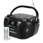 Retekess TR621 CD and Cassette Player Combo, Boombox CD Player for Home, AM/FM, Tape Recording, TF/USB Drive, AC or D Battery Powered, Headphone Jack, Stereo Sound (White)
