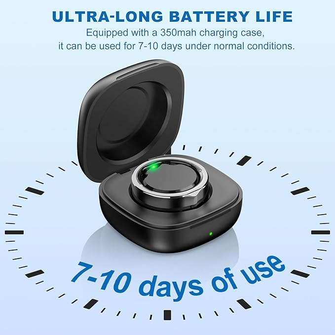 Smart Ring for Women Men - Titanium Health Fitness Tracker Ring with Heart Rate, Step Counting, Calories, Sleep & Stress Monitor for iPhone and Android, No Subscription Fee (Black, 9)