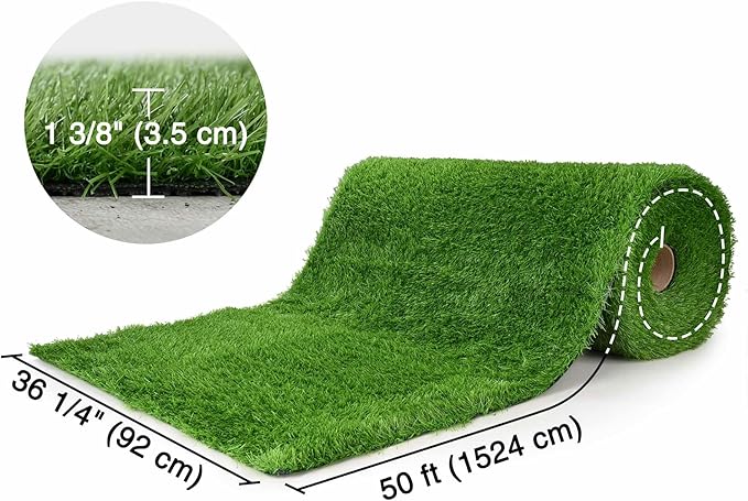 Yescom Sports Sled Strips Turf Gym Turf Flooring for Weight Sled Push Gym Equipment Outdoor Indoor Use 50'x3'x8PCS(1200 Sq.Ft) 1.38" H