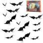 PFAMKEER Halloween Bat Stickers 120pcs 3D Black PVC Various Sizes