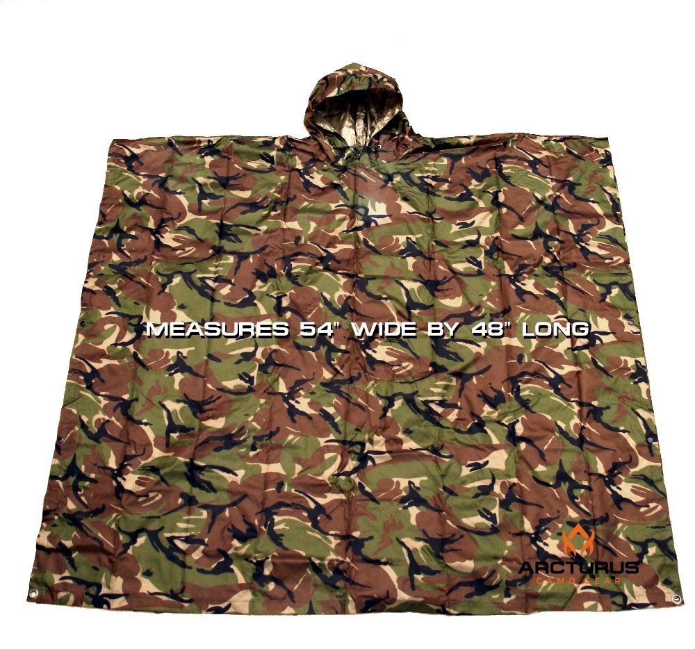 Arcturus Rain Ponchos | Adjustable Hood | Waterproof Ripstop Nylon | Great for Hunting, Fishing & Camping