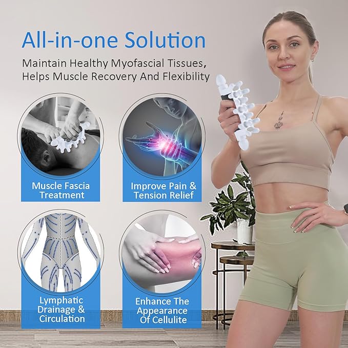 Fascia Massage Tool Myofascial Release Blaster Tools for Anti-Cellulite Skin Soothing Lymphatic Drainage Trigger Point Deep Tissue Neck,Shoulder,Lower Back,Psoas,Thighs,Butt & Full Body(Black)
