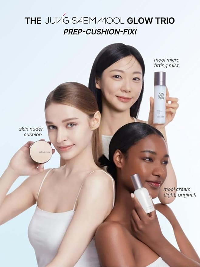 JUNG SAEM MOOL Essential Skin Nuder Cushion 25W Latte 0.49 Fl Oz, No Refill, Natural Radiant Finish Cushion Foundation with Buildable Coverage, Lightweight Texture, Korean Foundation Makeup
