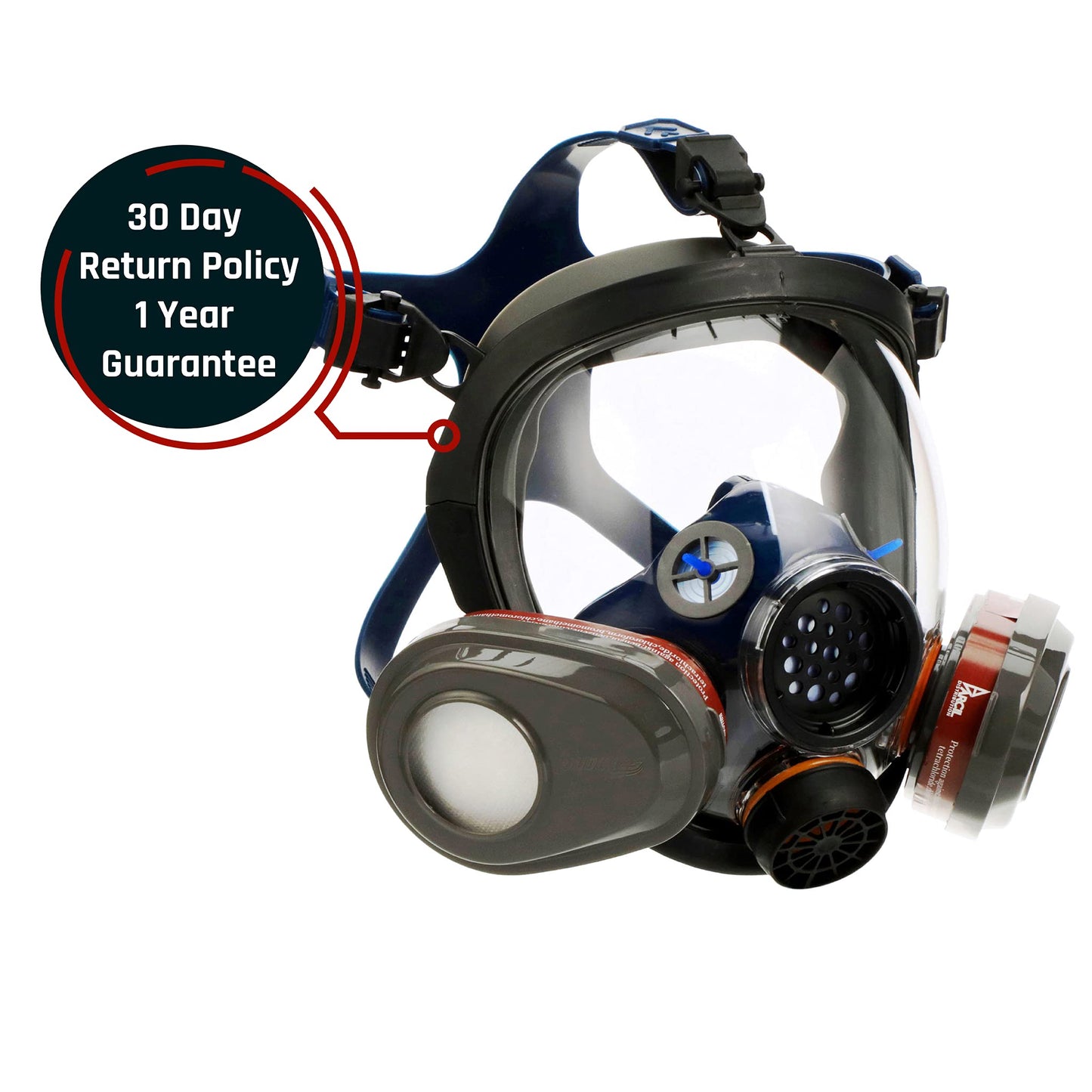 Parcil Distribution Gas Mask Survival Nuclear and Chemical Full Face Respirator - Organic Vapor & Particulate - CE Tested