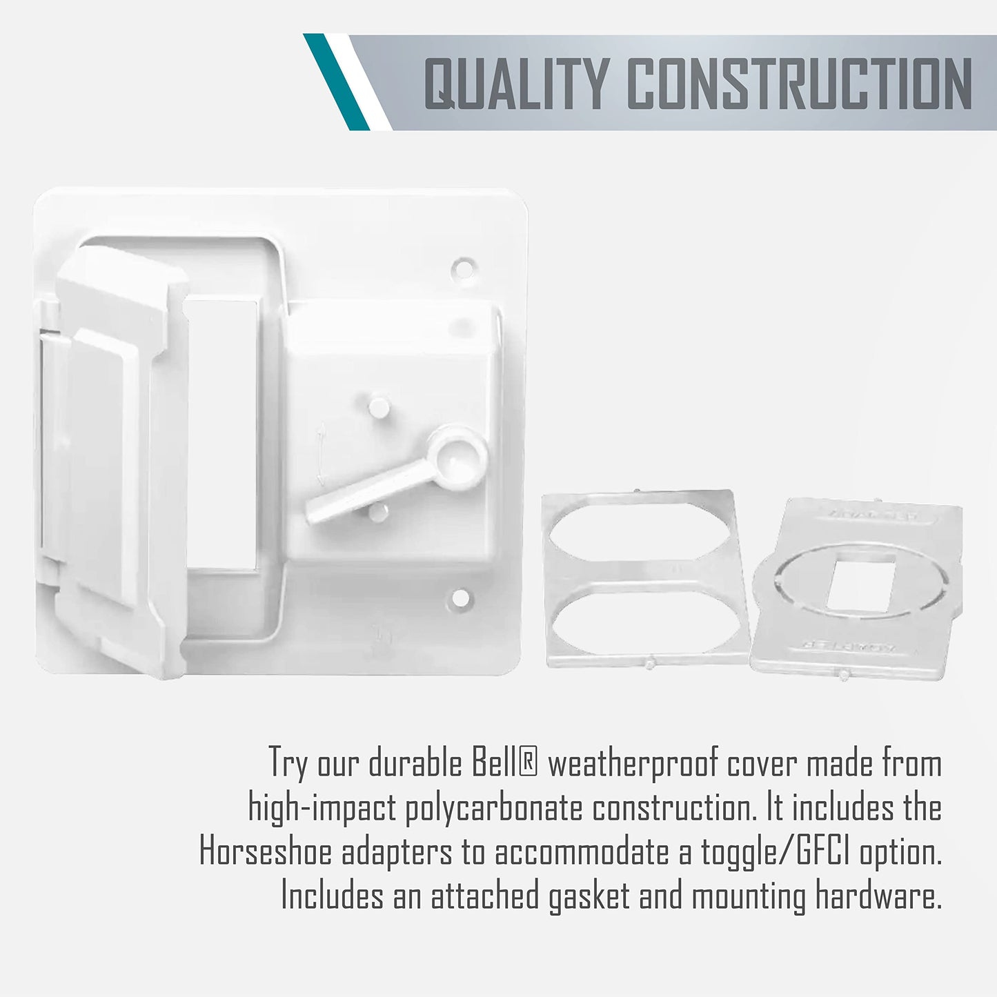 Hubbell Raco 2-Gang Weatherproof Cover Plastic Toggle GFCI White