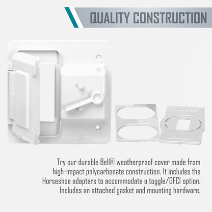 Hubbell Raco 2-Gang Weatherproof Cover Plastic Toggle GFCI White